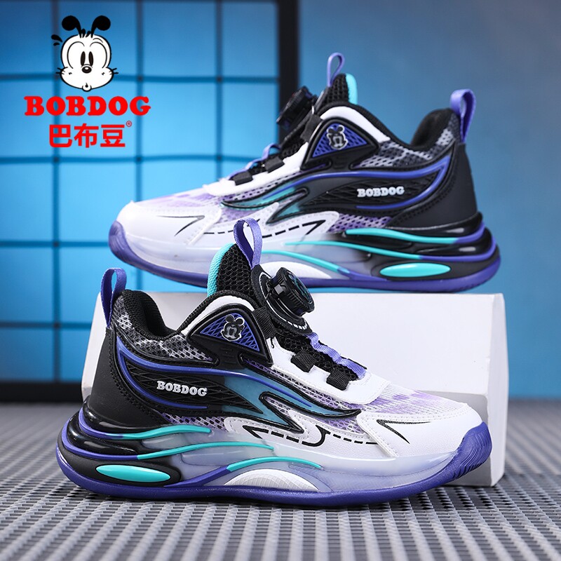 巴布豆童鞋男童运动鞋春季2026新款网面透气儿童鞋子青少年单网鞋