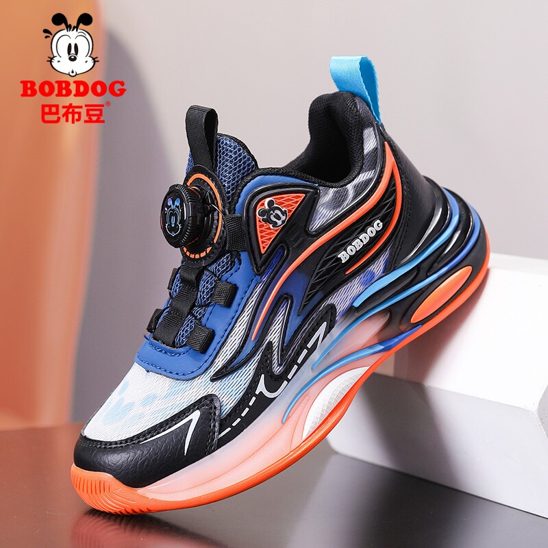 巴布豆童鞋男童鞋子春季2026新款网面透气儿童运动鞋青少年跑步鞋