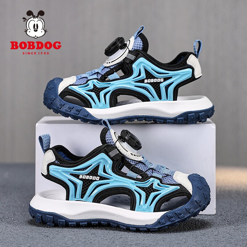 巴布豆儿童鞋子男童包头凉鞋夏季2026新款大童防滑软底男孩沙滩鞋