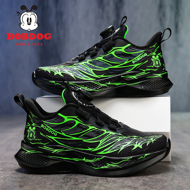 官方正品巴布豆男童鞋春季2026新款网面透气儿童运动鞋青少年大童