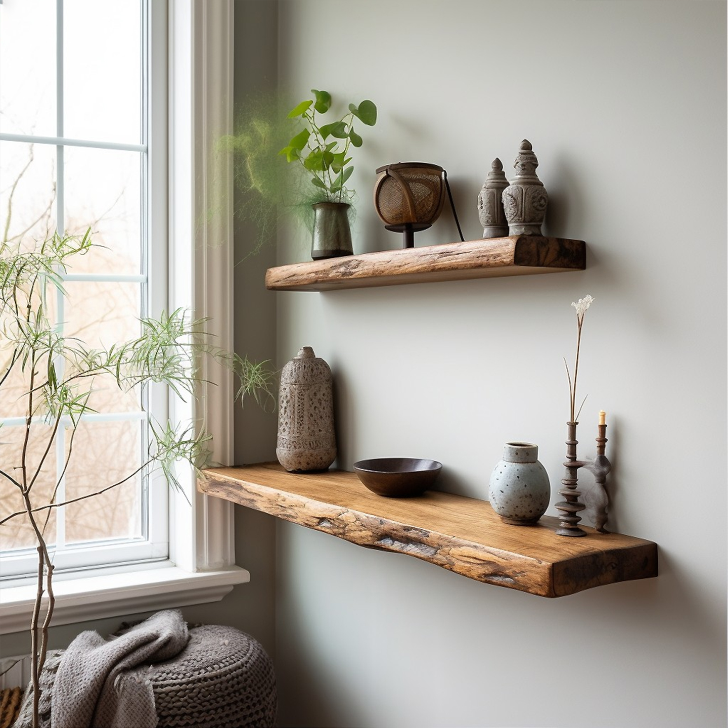 实木置物架墙上一字搁板壁挂墙收纳架层板墙上置物架宽原隔层板