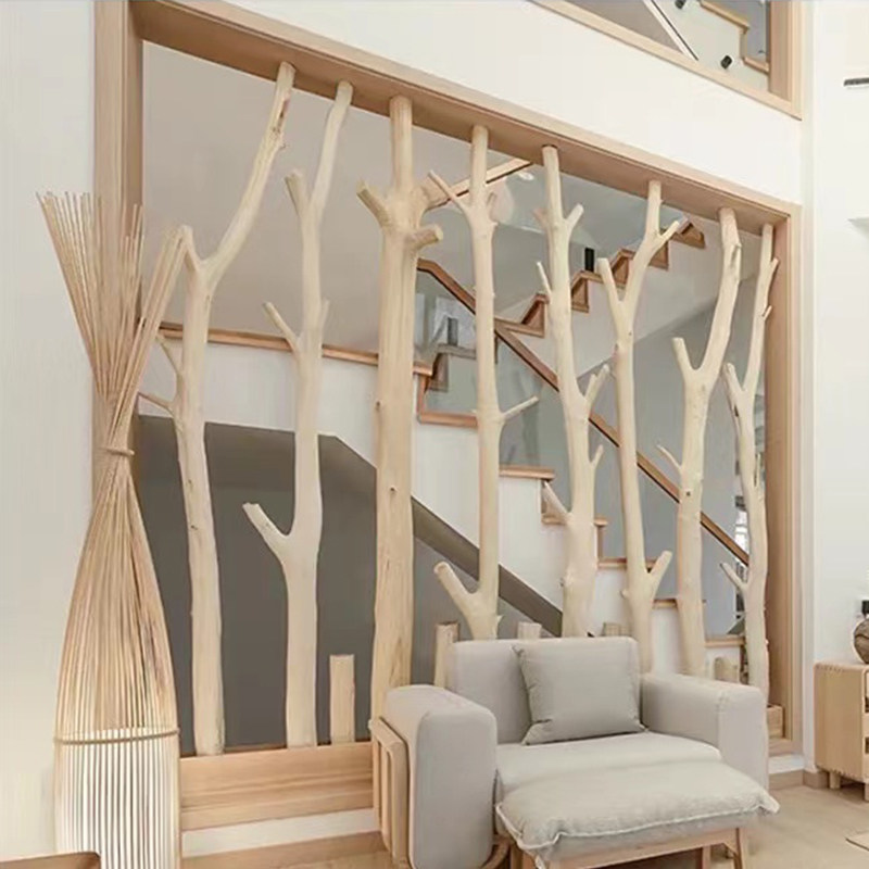 天然干树枝屏风隔断原木树干装饰摆件幼儿园环创枯木名宿客厅玄关