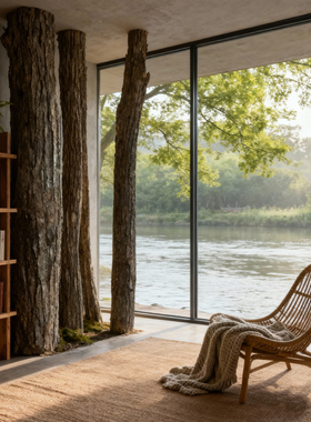 带皮枯木大树干原木立柱装饰造景木头摆件咖啡厅民宿造景创意装饰