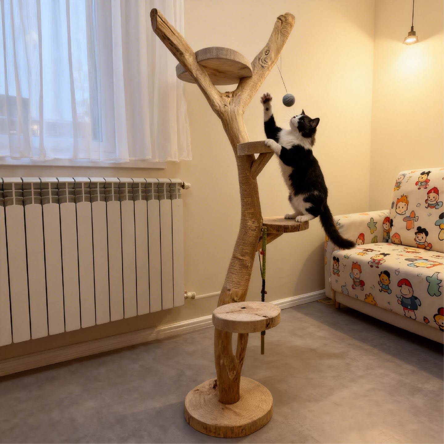 实木猫爬架猫窝猫树一体原木树形树干别墅大型家用装饰猫抓柱猫架