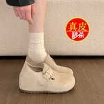品牌真皮厚底内增高全包勃肯鞋女鞋2026春季玛丽珍单鞋软底乐福鞋