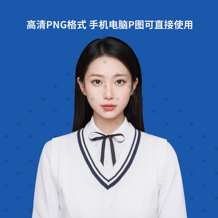 PS高清免扣服装证件照衣服女士马甲领带高清素材学院风服装素材