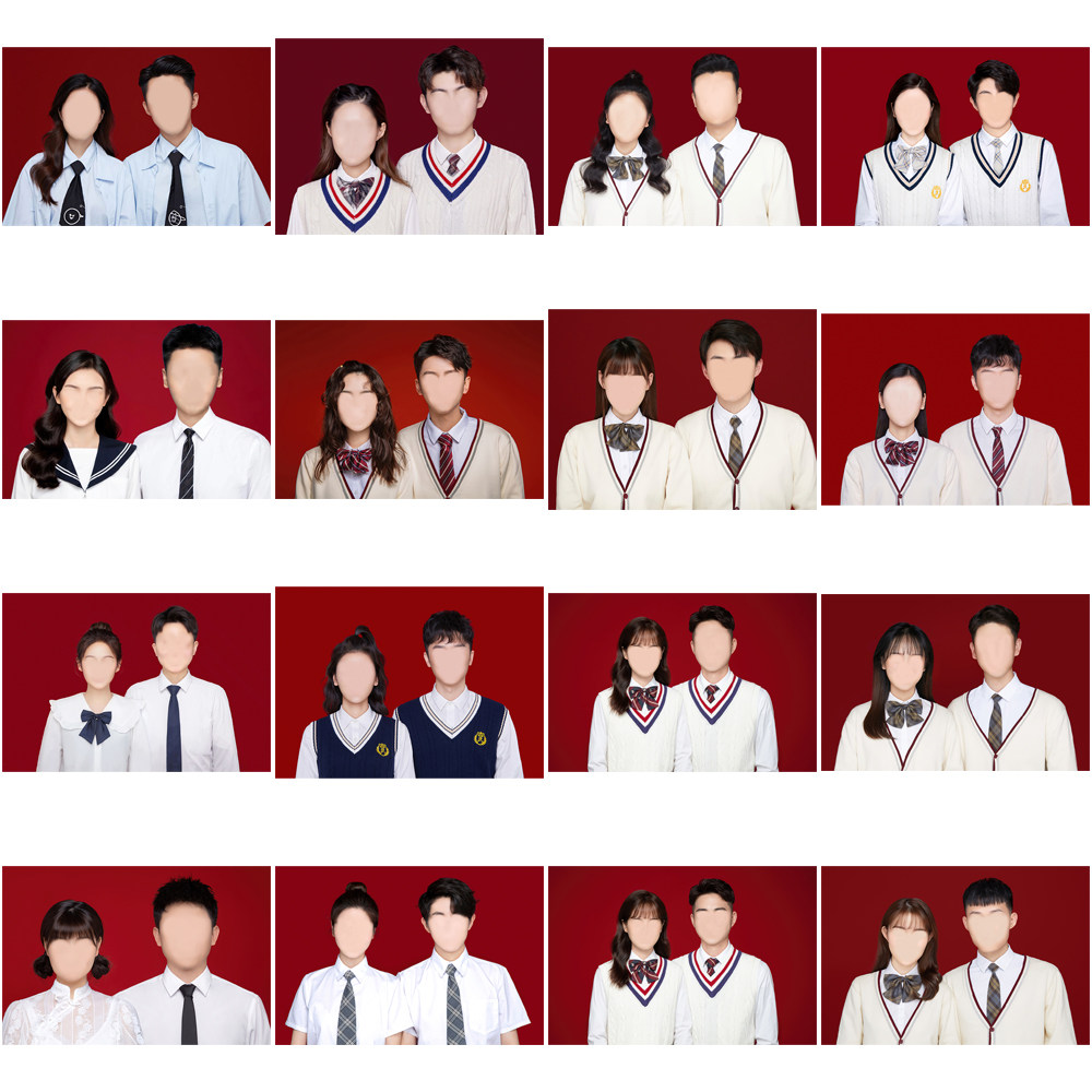 结婚证件照登记照版模版换脸换头换衣服白衬衫高清素材