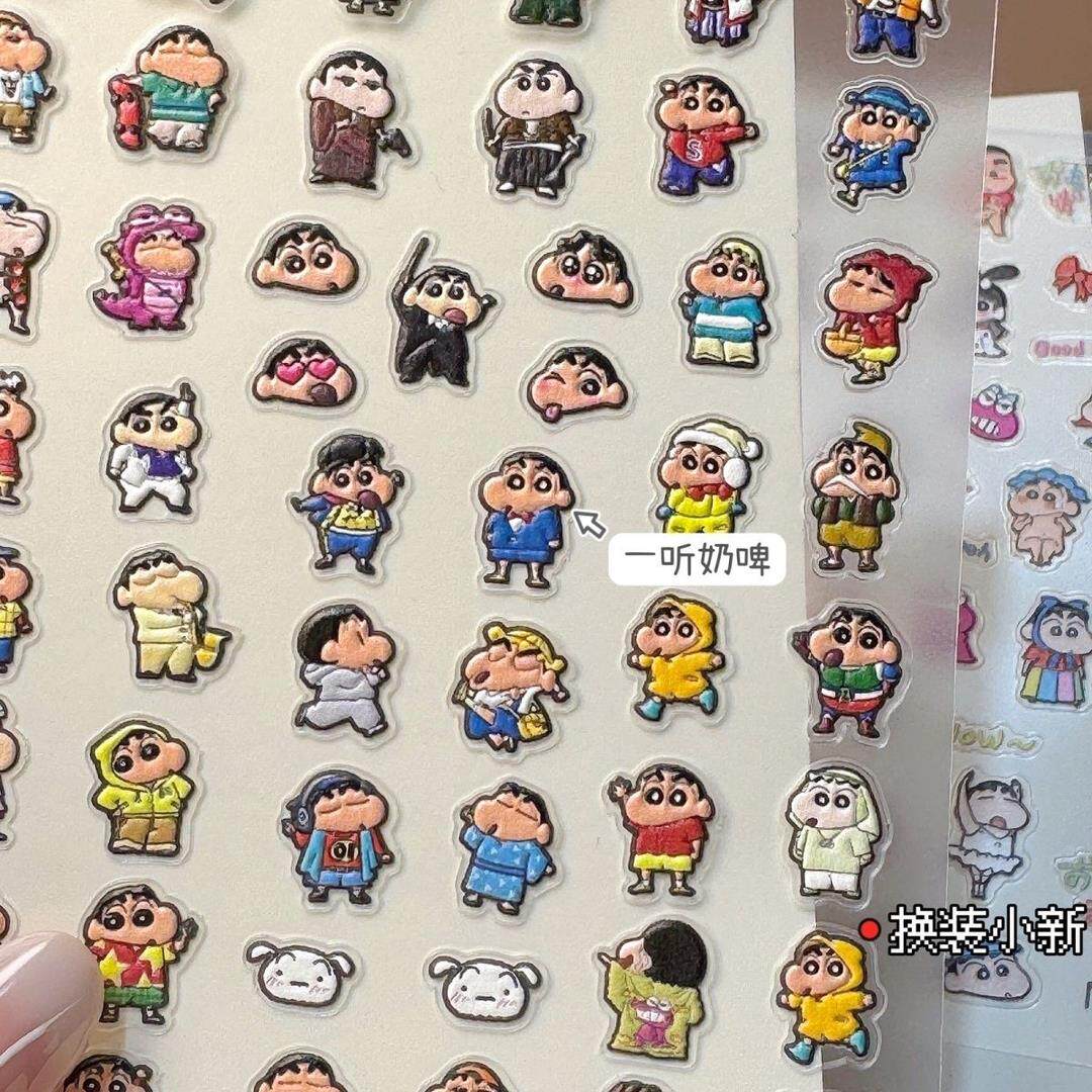 蜡笔小新美甲贴纸卡通人物