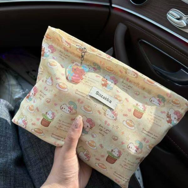 新款ins猫咪少女大容量化妆包便携小物件收纳袋旅行耳机包零钱包