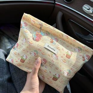 新款ins猫咪少女大容量化妆包便携小物件收纳袋旅行耳机包零钱包