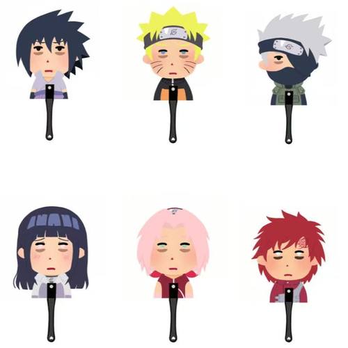 新款火影忍者表情包扇子苦命小人可爱扇子卡通动漫夏季春季手摇扇