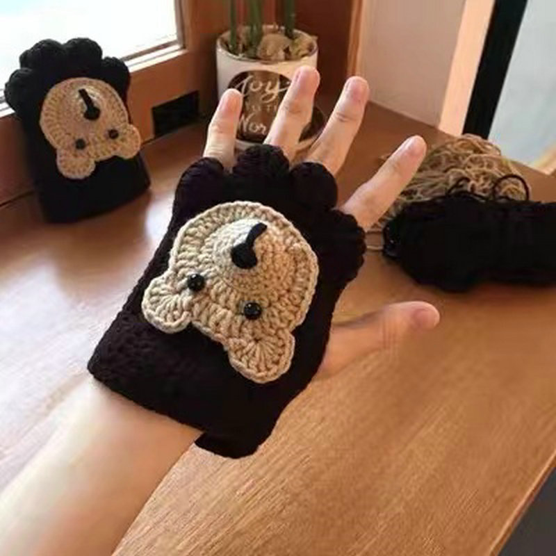 diy猫爪半指礼物毛线自制送男女