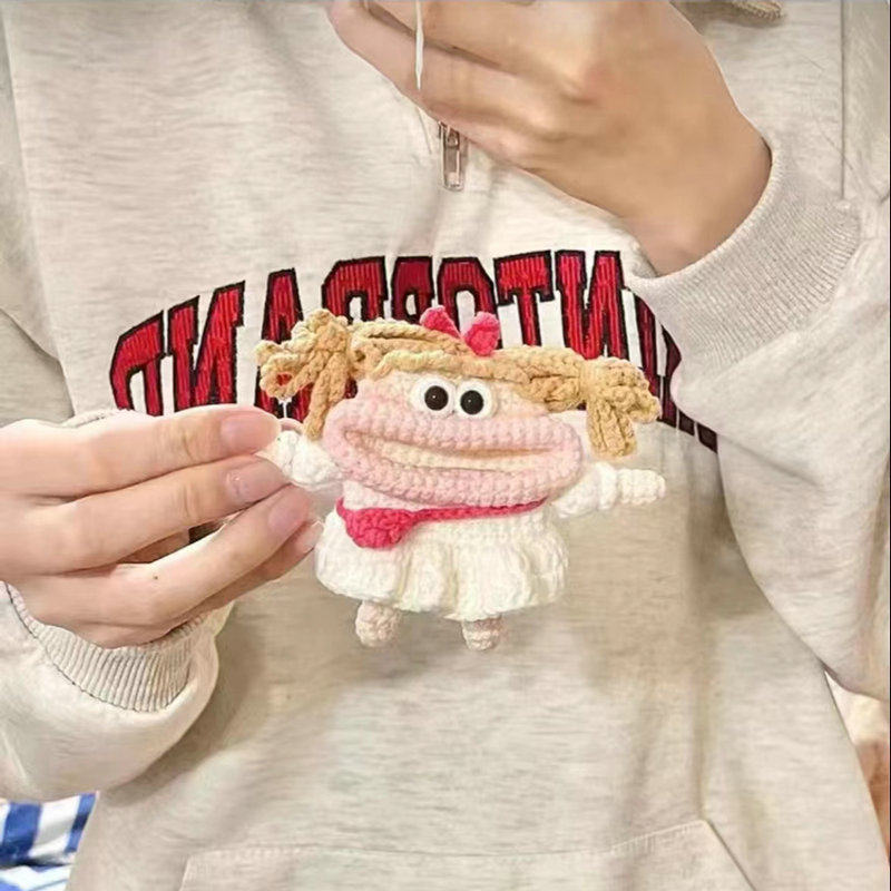 香肠嘴耳机钥匙包大嘴女孩手工编织材料包亲手编织diy送女友个性