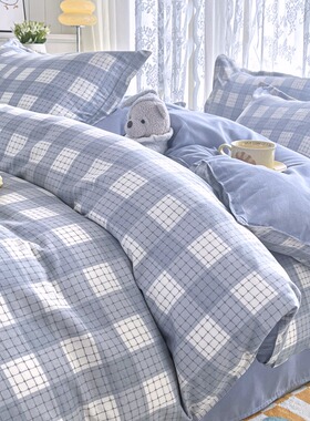 春季上新四件套棉床单被套床单学生宿舍三件套床上用品斜纹4件套