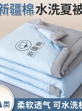 2026春夏水洗棉纯色双拼棉花被夏凉被空调被A类新疆棉夏季透气