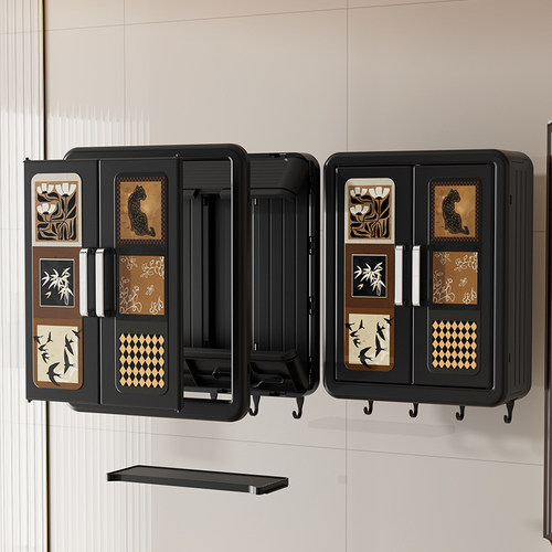 浴室收纳盒壁挂式卫生间厨房墙上收纳柜免打孔家用洗漱台面置物架