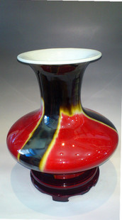 景德镇陶瓷器 高档颜色釉陶瓷花瓶家居工品艺摆件摆设三阳开泰