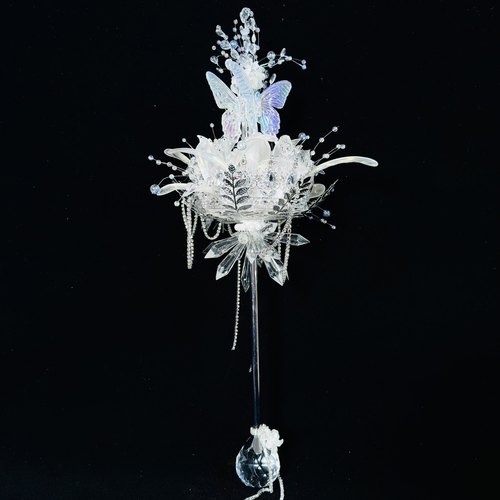 高级感权杖手捧花水晶