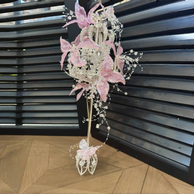 权杖手捧花婚礼新娘高级diy材料成品新婚公主重工婚纱礼盒水晶