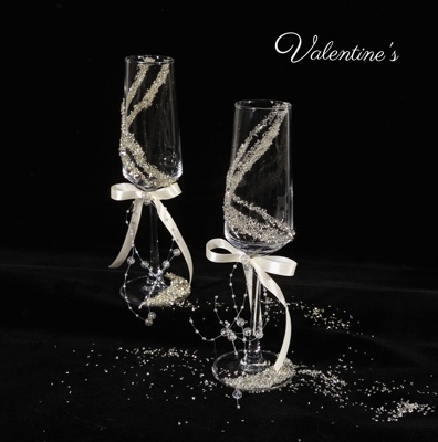 香槟高脚杯结婚敬酒杯diy结婚