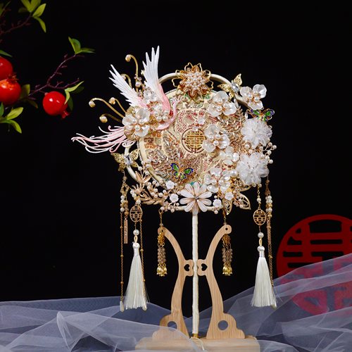 团扇新娘结婚diy材料包秀禾团扇出嫁团扇高级闺蜜礼物手工自制