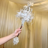 权杖手捧花diy材料包新娘结婚出嫁手工自制女王水晶婚纱礼物成品