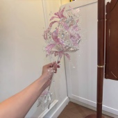 权杖手捧花婚礼新娘高级diy材料成品新婚公主重工婚纱礼盒水晶