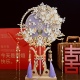 团扇新娘秀禾扇子结婚diy材料婚礼喜扇手工婚扇成品双面高级中式