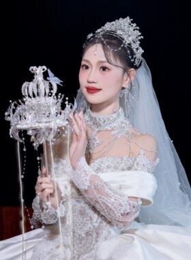 手捧花权杖结婚新娘婚礼手工材料出嫁新婚礼物高级婚纱diy成品