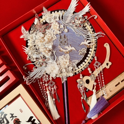 新娘喜扇团扇秀禾团扇喜扇扇子