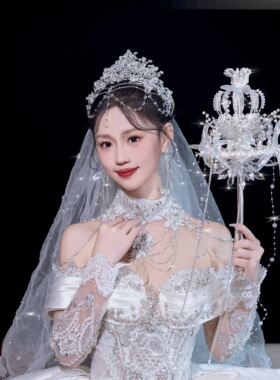 权杖手捧花婚礼diy材料新娘仙女重工成品婚纱走秀高级表演道具
