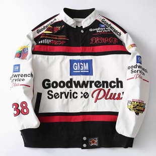 DUDACK杜戴克2025新款男女欧美潮牌刺绣重工拼接外套嘻哈宽松夹克