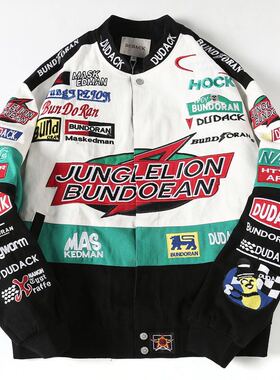 潮牌男女同款秋冬夹克外套工装宽松纯棉长袖立领加厚休闲棒球服