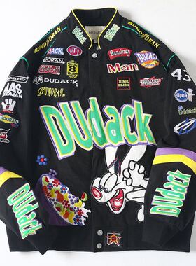 dudack杜戴克新款秋冬潮牌男女外套刺绣夹克宽松加厚棒球服