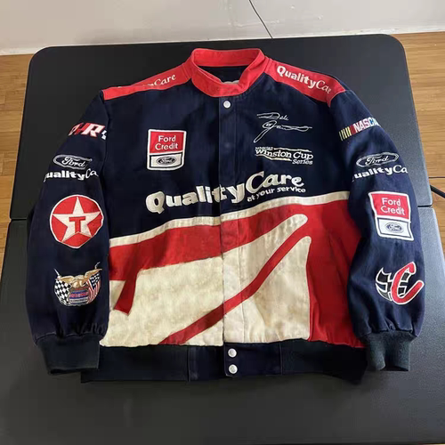 庞博文同款dudack欧美潮牌男女机车服棒球服Nascar Jarrett夹克