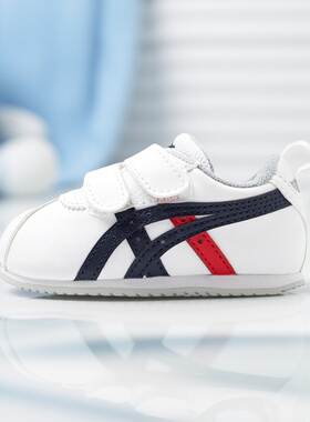 ASICS亚瑟士童鞋魔术贴软底学步鞋防滑耐磨休闲鞋1144A262-100