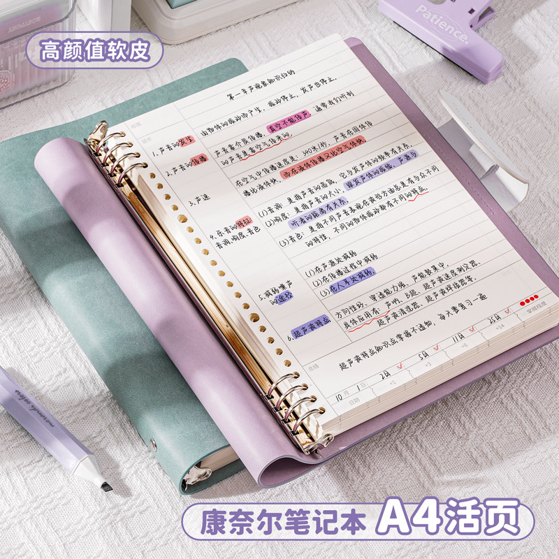 研学夏令营活页康奈尔笔记本本子备考学习考研大学生专用加厚记事本记忆法复习考公数学记录本可拆卸高颜值软