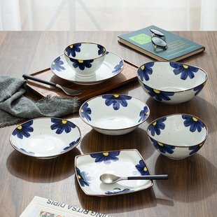 有田烧碗盘子菜盘家用高级简约釉下彩陶瓷餐具日式饭碗水杯异形碗