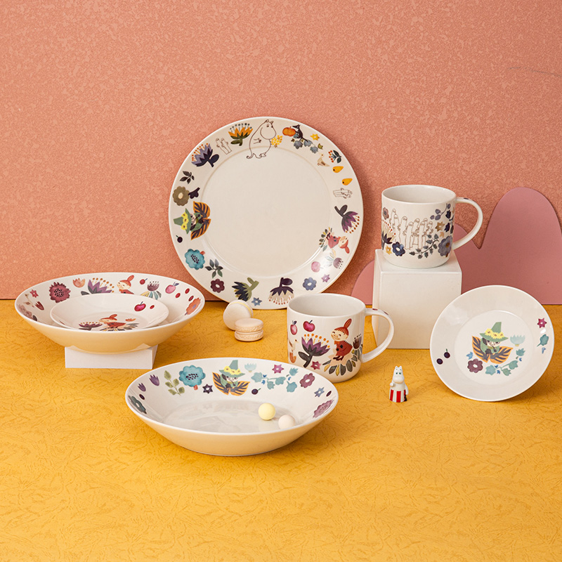 日本卡通姆明陶瓷深盘餐具马克杯