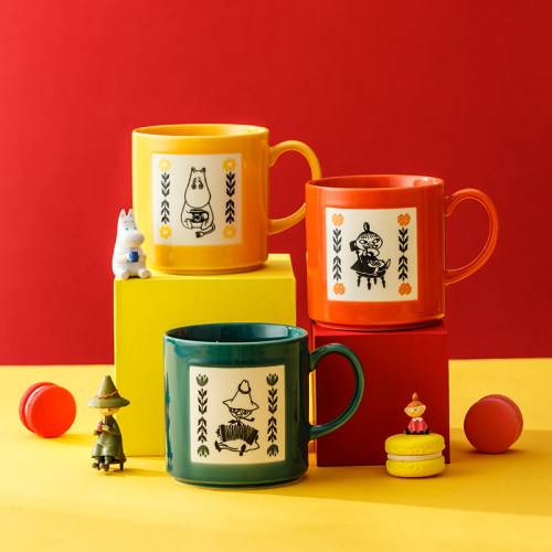 姆明日本进口釉下彩卡通风咖啡杯