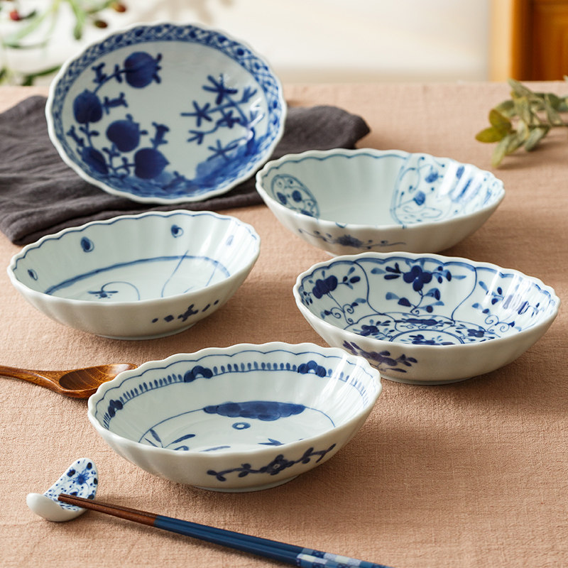 蓝凛堂陶瓷椭圆盘子小号深盘碗日式餐具日本家用餐盘沙拉盘凉菜盘,餐饮具,盘,淘宝优惠券,粉丝福利购,淘宝优惠卷