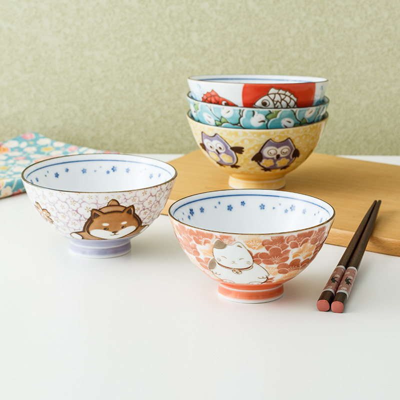 千代源卡通餐具日式家用碗日本陶瓷饭碗单个儿童可爱米饭小碗瓷碗,餐饮具,碗,淘宝优惠券,粉丝福利购,淘宝优惠卷