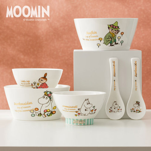 芬兰姆姆明亚美北欧风勺陶陶瓷碗