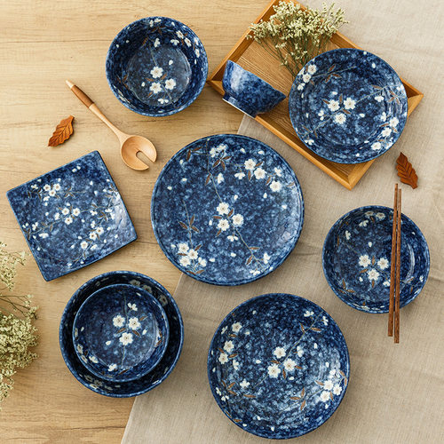 陶瓷饭碗釉下彩菜盘日式餐具