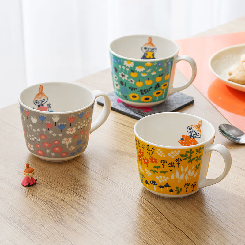 日本进口卡通芬兰姆明亚美马克杯 迷你杯陶瓷杯家用喝水杯咖啡杯