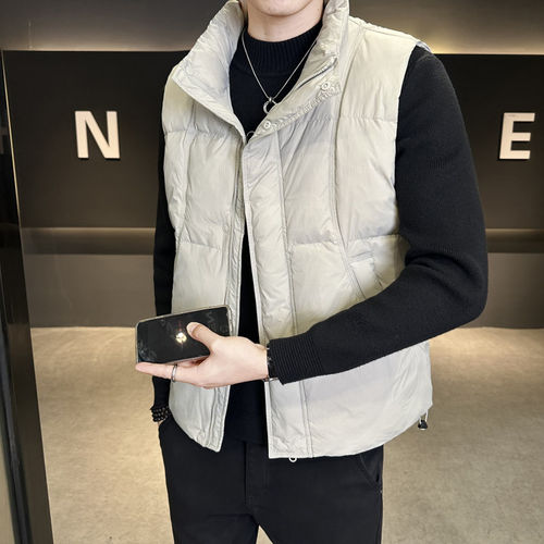 鸭绒羽绒马甲男冬季立领2025新款休闲坎肩加厚保暖外穿背心男外套
