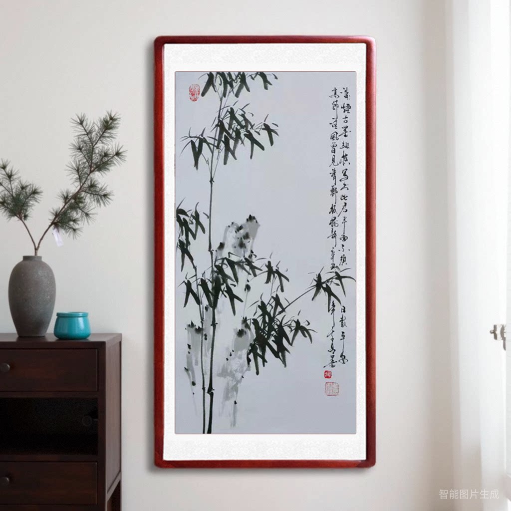画国画竹子纯手绘真迹客厅玄关