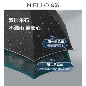 奈洛超大号双层自动雨伞长柄加固加厚结实抗风暴直柄双人男女定制