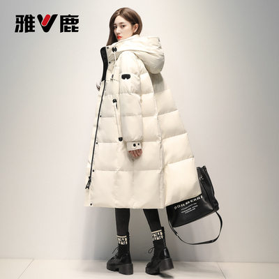雅鹿中长款羽绒服女2025冬季新款