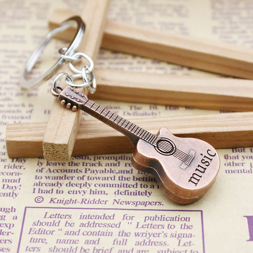 迷你立体经典复古吉他模型饰品小民谣吉他挂件锌合金礼物礼品
